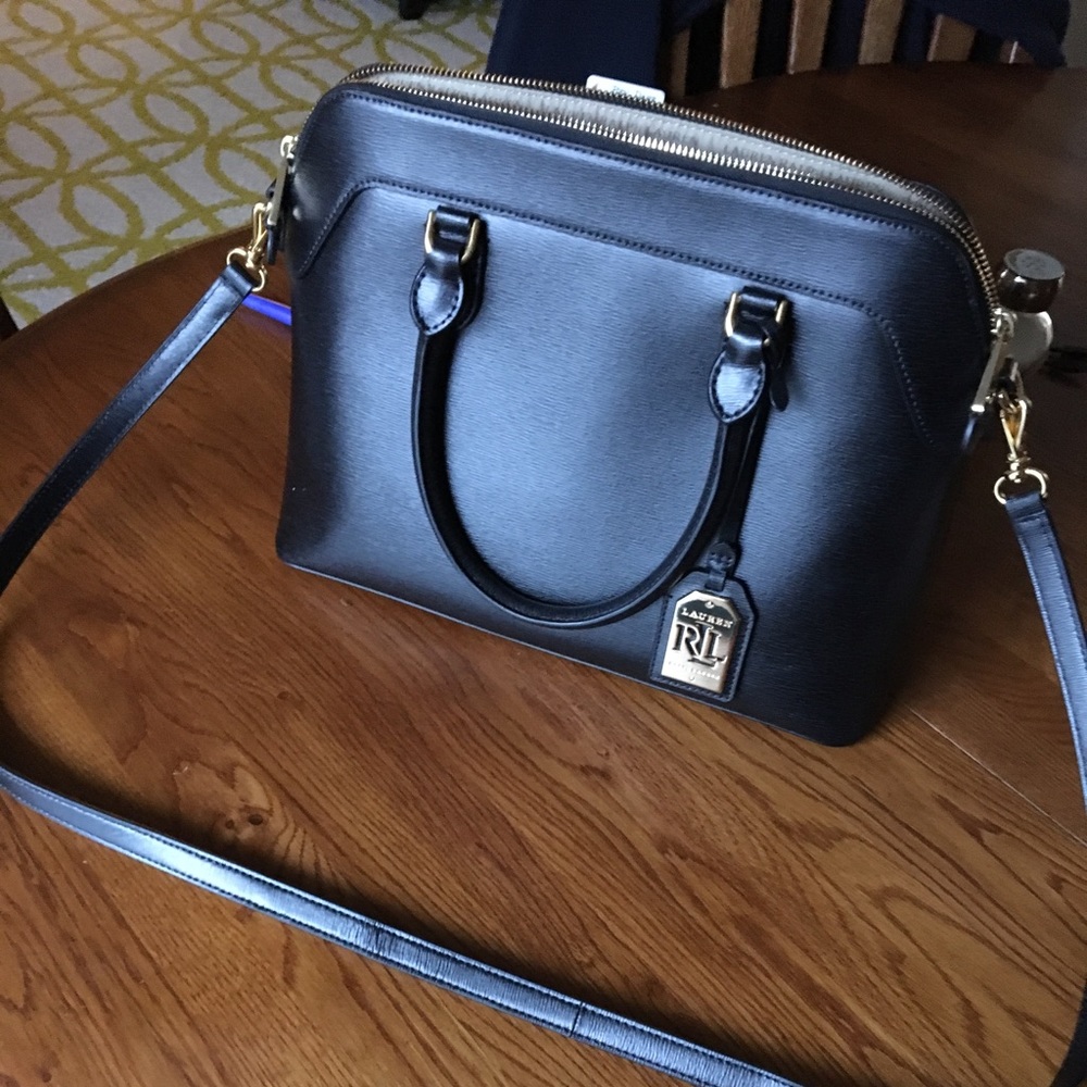 Ralph Lauren Black Leather Handbag
